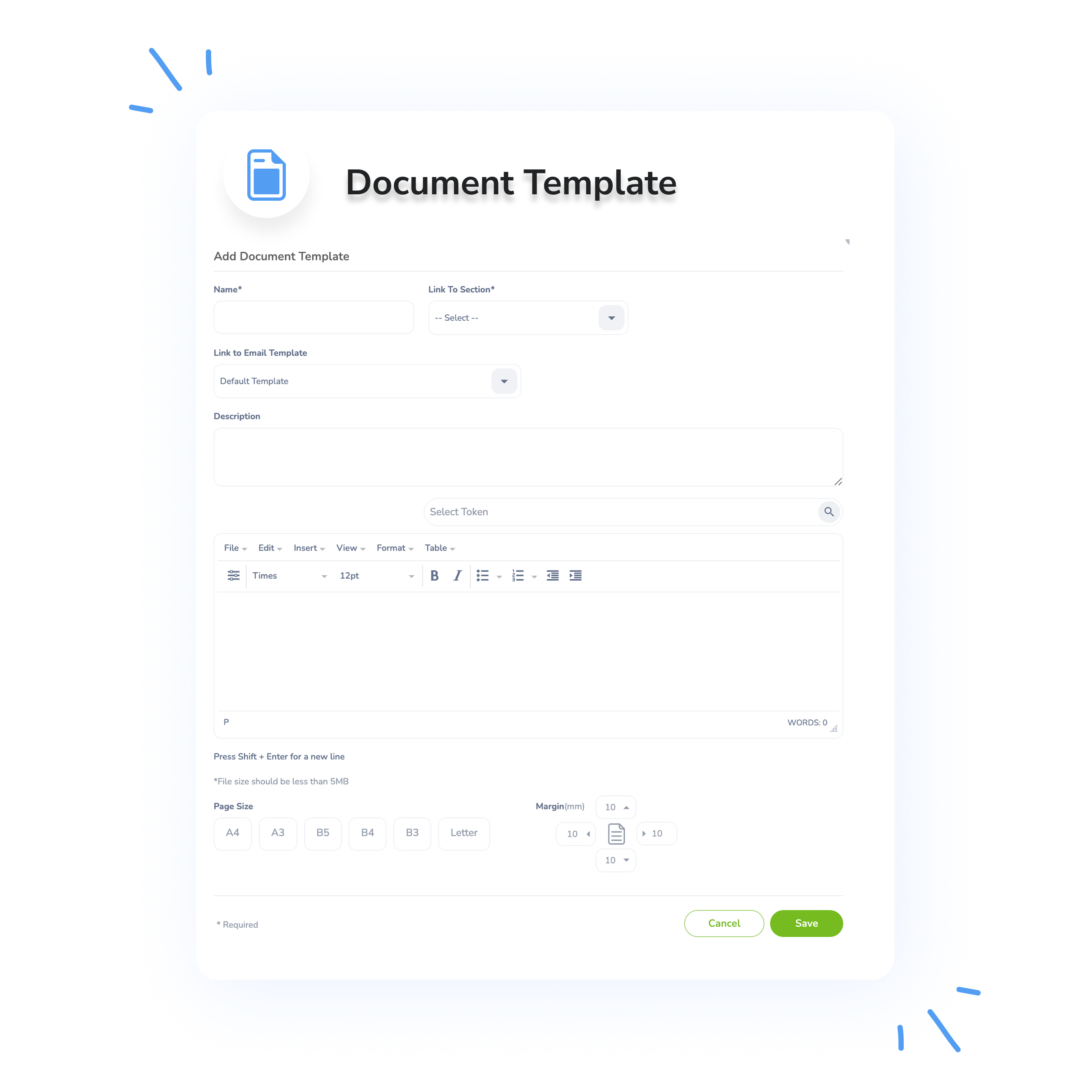 Document template