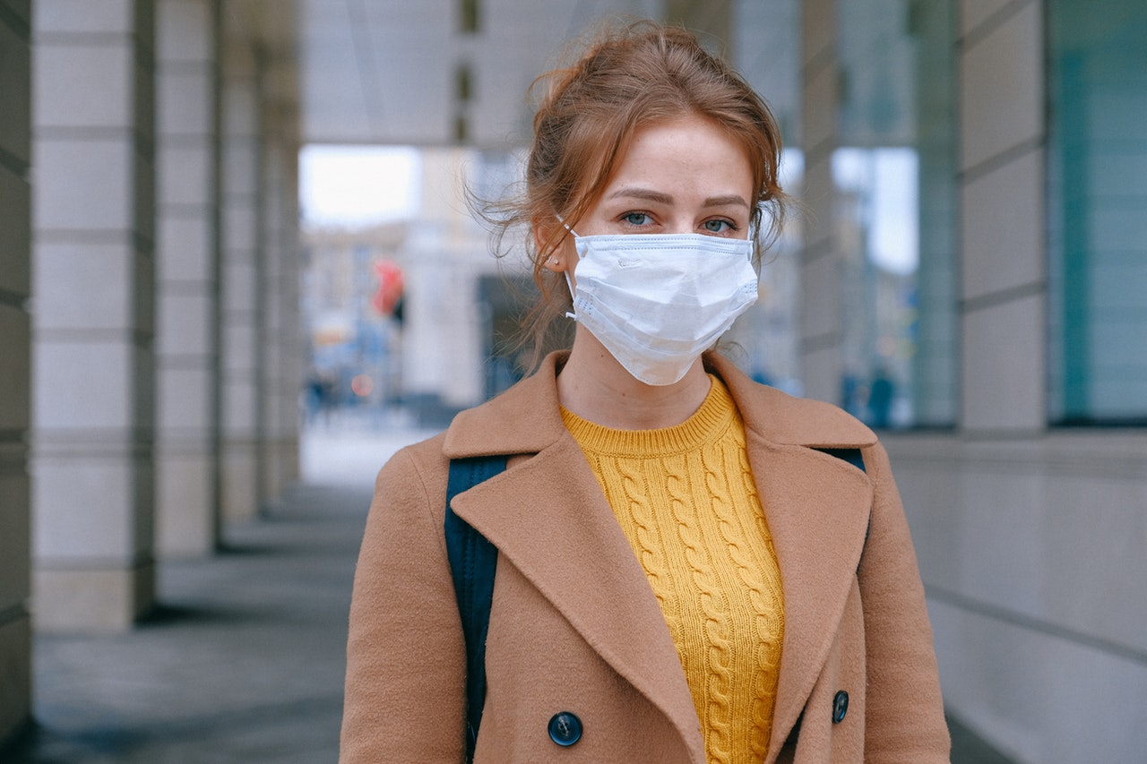 Woman Wearing Face Mask 